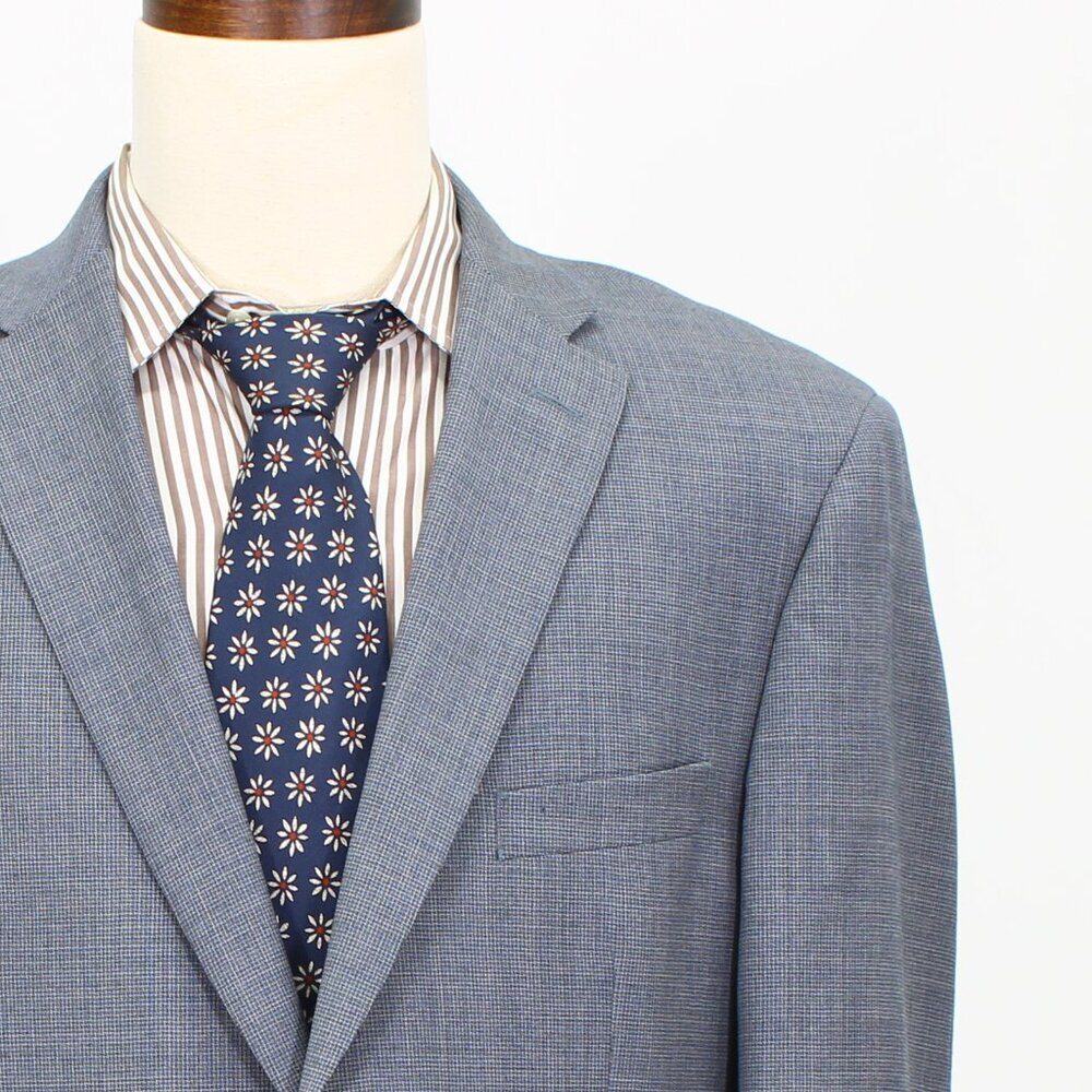 Jos. A. Bank 44L Blue Solid 2-Button Sport Coat Blazer Jacket G526 - Picture 5 of 11